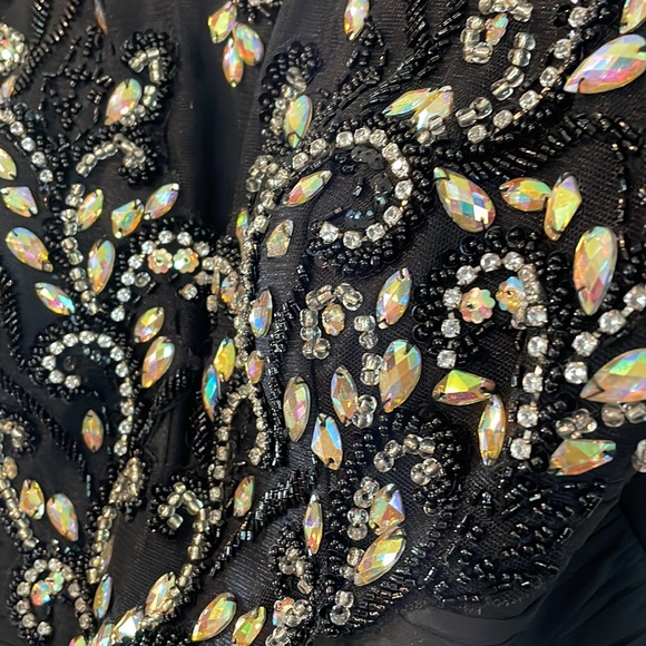 Faby Luxe Couture Size Medium Black Embellished Dress - Picture 3 of 15